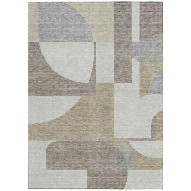 HomeRoots Geometric Modern Rectangle Outdoor Rug