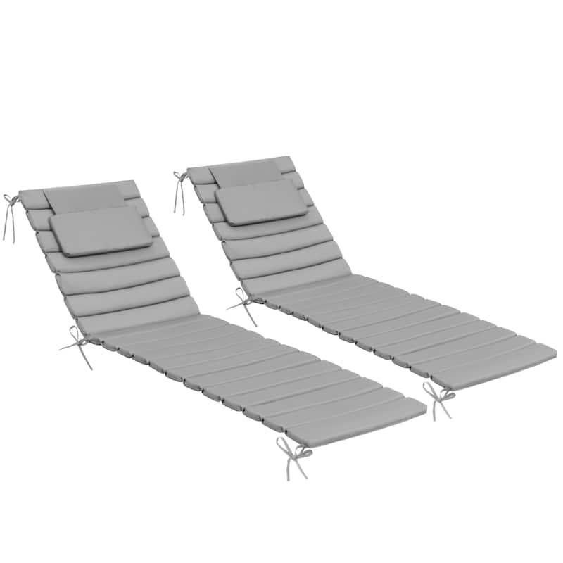 Pellebant Outdoor Chaise Lounge Cushions Patio Lounger Pad with Straps
