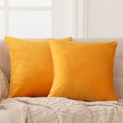 Deconovo Velvet Soft Throw Pillow Covers 2 PCS (Cover Only)