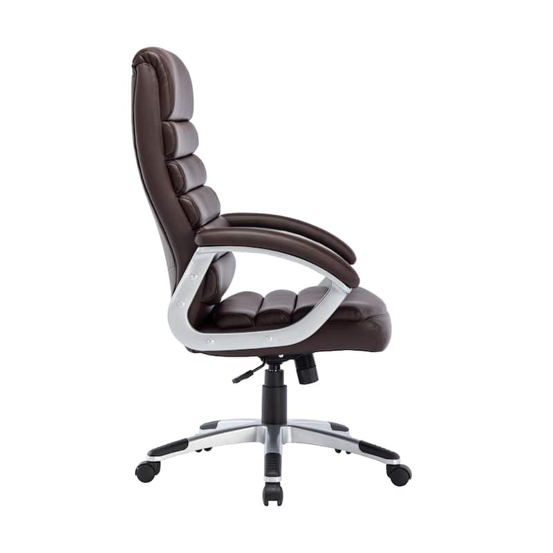 Porthos Home Neils Executive Office Chair, PU Leather, Roller Wheels