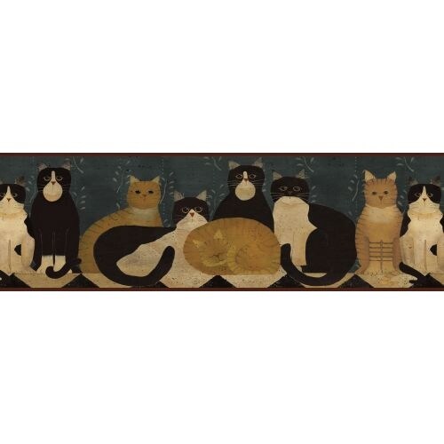 Shop Brewster Ffr08171b Green Country Cats Border Wallpaper Free