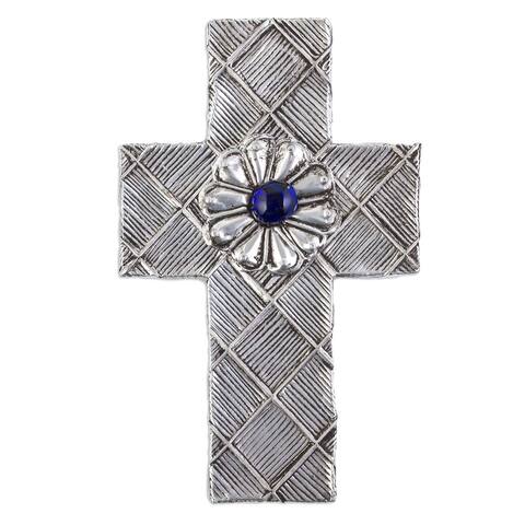 Novica Handmade Mexican Faith Aluminum Repousse Cross