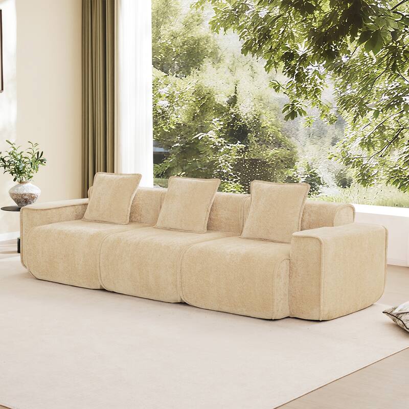 GDFStudio - Modular 3-Seater 108.66" Boneless Velvet Sofa