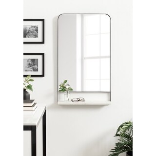 Kate and Laurel Chadwin Rectangle Wall Mirror with Shelf - 20x4x34