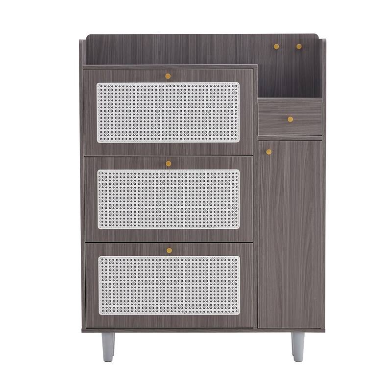 Rattan Shoe Storage Cabinet
