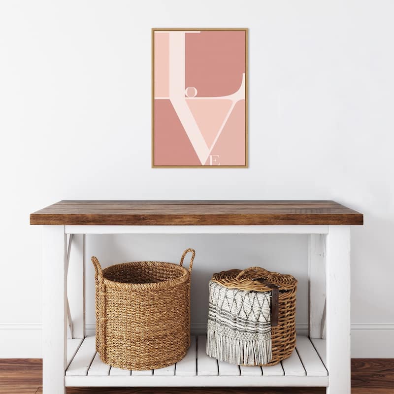 Love by Typelike Framed Canvas Art - 16 x 23-inch