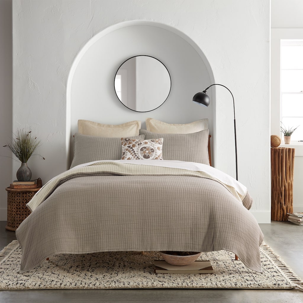 Caden Cotton Gauze Taupe Coverlet Full/Queen