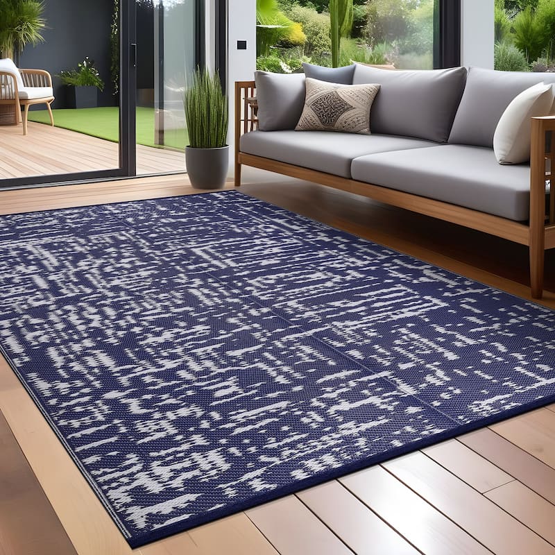 Beverly Rug Reversible Mats Plastic Outdoor Rug for Camping, Patio, Backyard, RV, Picnic, Deck