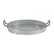 preview thumbnail 16 of 19, Gray Metal Galvanized Oval Living Room Decor Tray with Rust Handles (Set of 3)