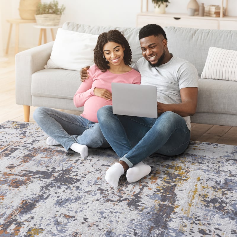 Abstract Area Rug - 6' x 9'