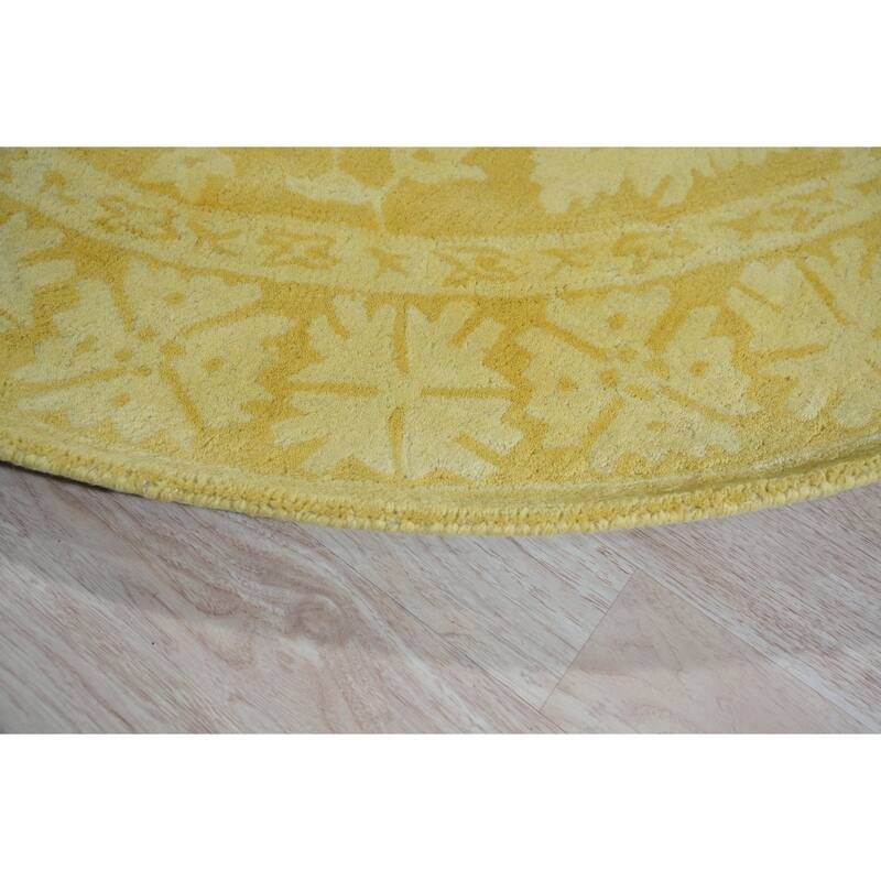 Hand-tufted Wool Yellow Traditional Oriental Overdyed Rug