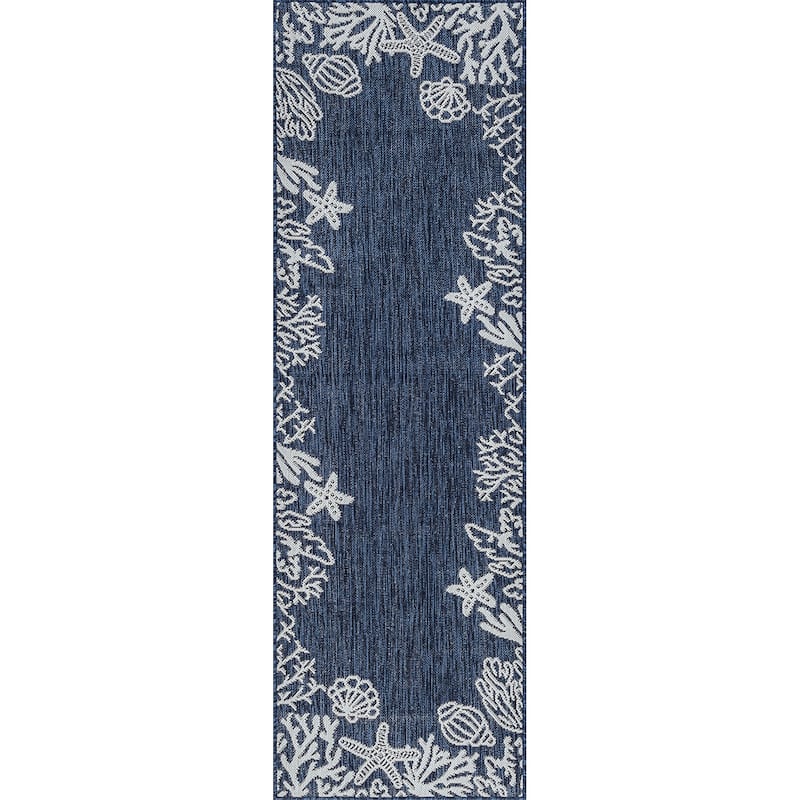 Exo Coastal Graphic Print Indoor/Outdoor Area Rug