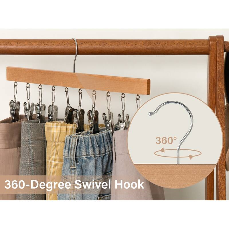 2-pack Hat Rack, Multi-Use Pants Hangerb with 10 Adjustable Stainless Steel Clips