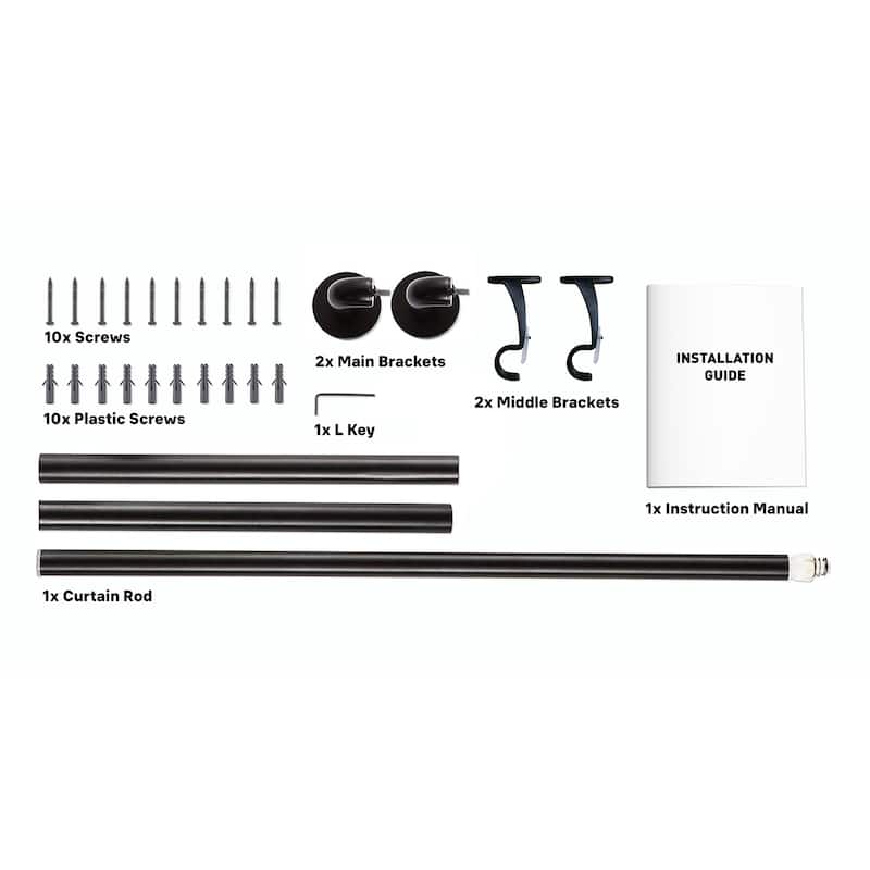 HLC.ME Wrap Around Room Darkening Grommet Curtain Rod - Adjustable Curtain Rod - Sturdy Rustproof Pipe 1" Diameter