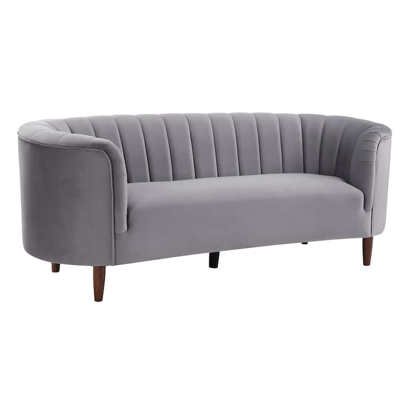 Yanna Tufted Sofa with Wooden Leg - Grey