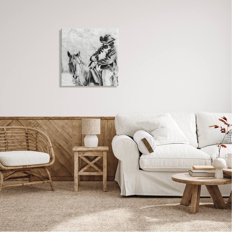 Stupell Cowboy Hugging Dog Canvas Wall Art Design by PBurchettePhoto