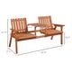 preview thumbnail 10 of 9, Bistro Set,Outsunny Patio Bench,Garden Bench with Middle Table and Umbrella Hole,Wooden Outdoor Bench for Patio