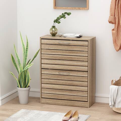 22.4"W Two Drawers Shoe Cabinet,Fold-out Drawer