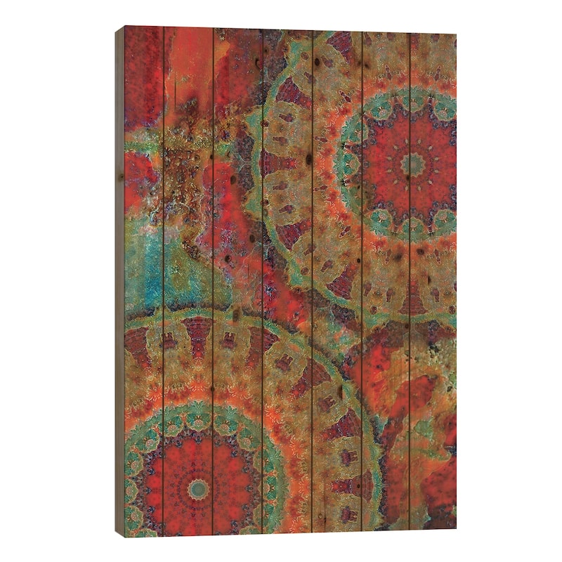 Flair Mandala I Print On Wood by LuAnn Ostergaard - Multi-Color - 40x26x1.5