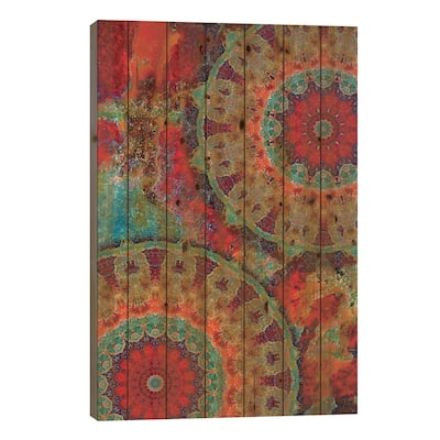 Flair Mandala I Print On Wood by LuAnn Ostergaard - Multi-Color