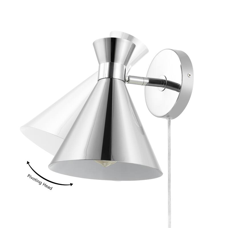 SAFAVIEH Lighting Balbine Modern 8-inch Cone Shade Wall Sconce (LED Bulbs Included) - 8 In. W x 8.3 In. D x 9.3 In. H - 8Wx8Dx9H