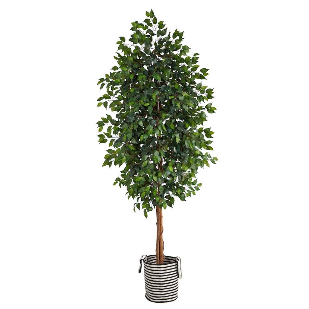 Artificial Indoor Tree - 5.5ft Real Touch Tree in Black Planter - Home Office Decor - Green - 96