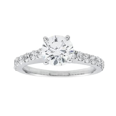 House Of Leon 14K White Gold 1.05ct Round Diamond Engagement Ring 1.45ctw GIA