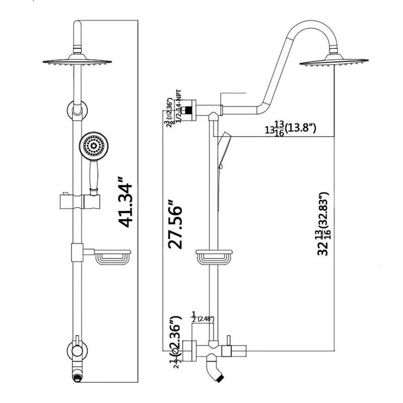 10-Inch Matte Black Shower System with Slide Bar, 3-Function Hand Shower&Soap Dish, Air Injection Rainfall Shower Combo​
