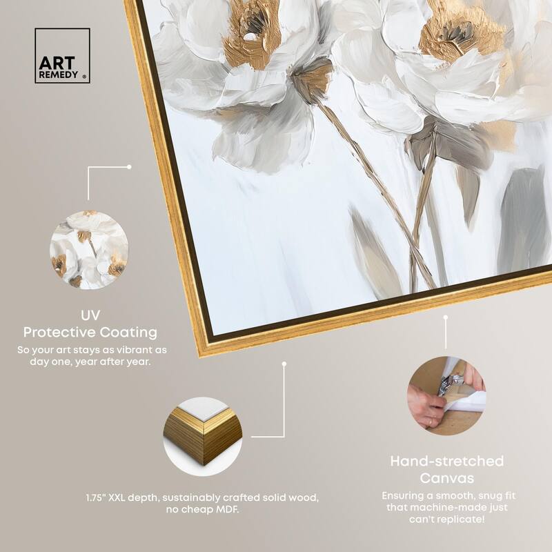 Silvered Flora II Canvas by Art Remedy