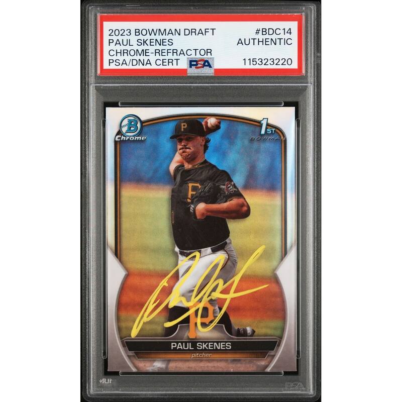 Paul Skenes 2023 Bowman Chrome Refractor Signed Rookie Card #BDC14 Auto PSA 3220 - 8' x 11'