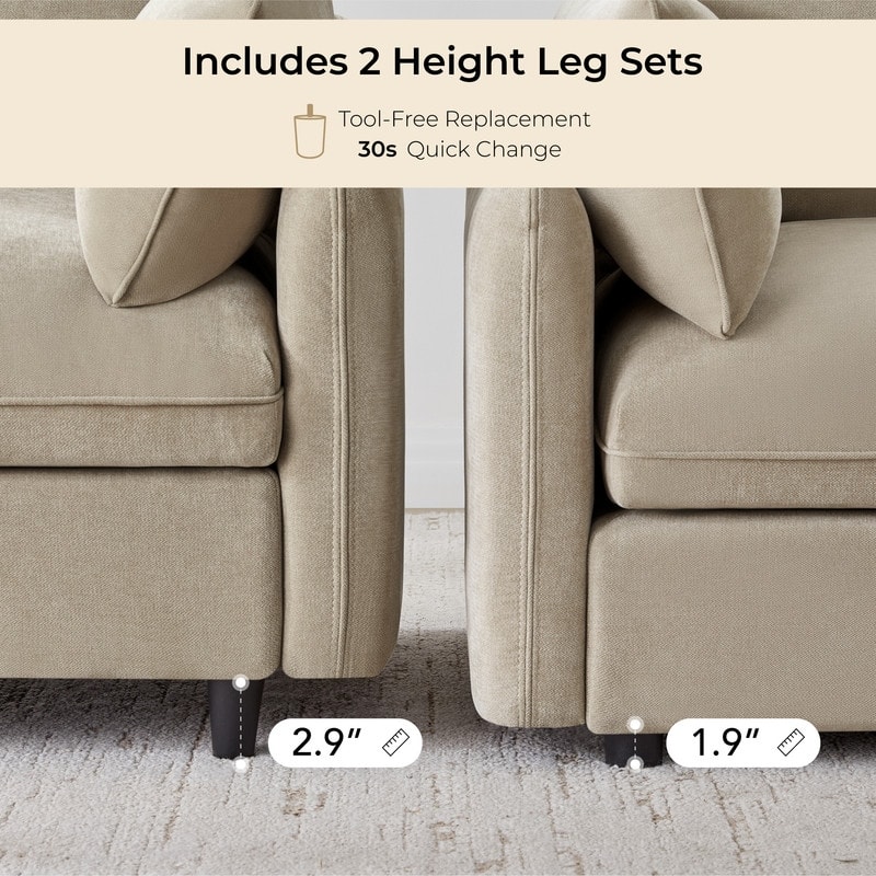 Spruce & Spring Oversized Cloud Modular Sectional Couches for Living Room