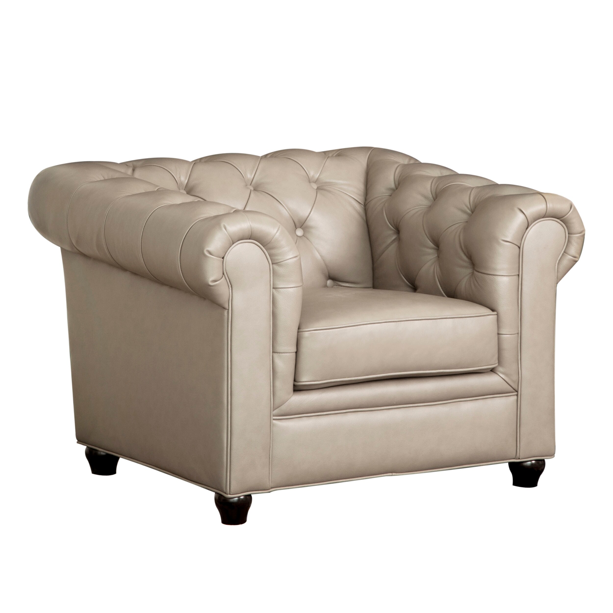 Abbyson Tuscan Top Grain Leather Chesterfield Armchair Overstock 8230102