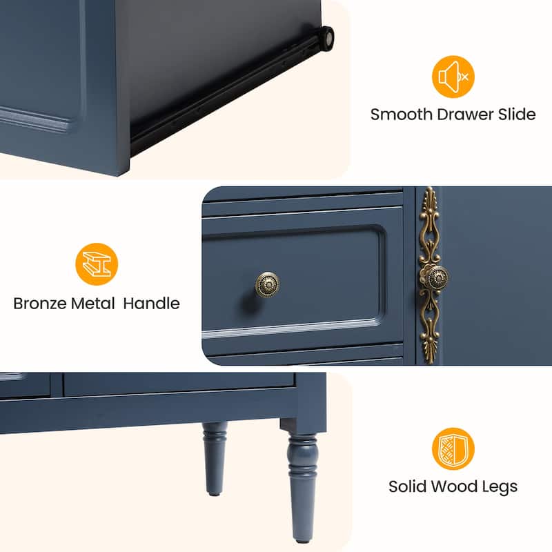 Buffet Sideboard Cabinet with 2 Doors & 3 Drawers - N/A