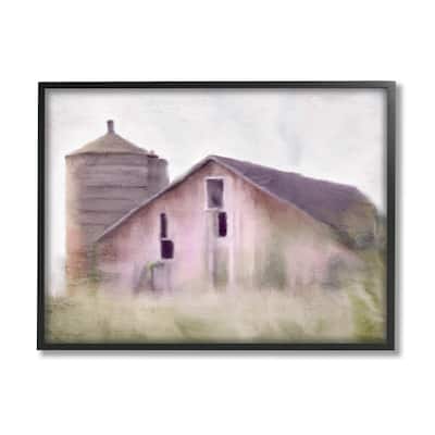 Stupell Tranquil Rural Farmhouse Countryside Grassland Framed Wall Art - Pink