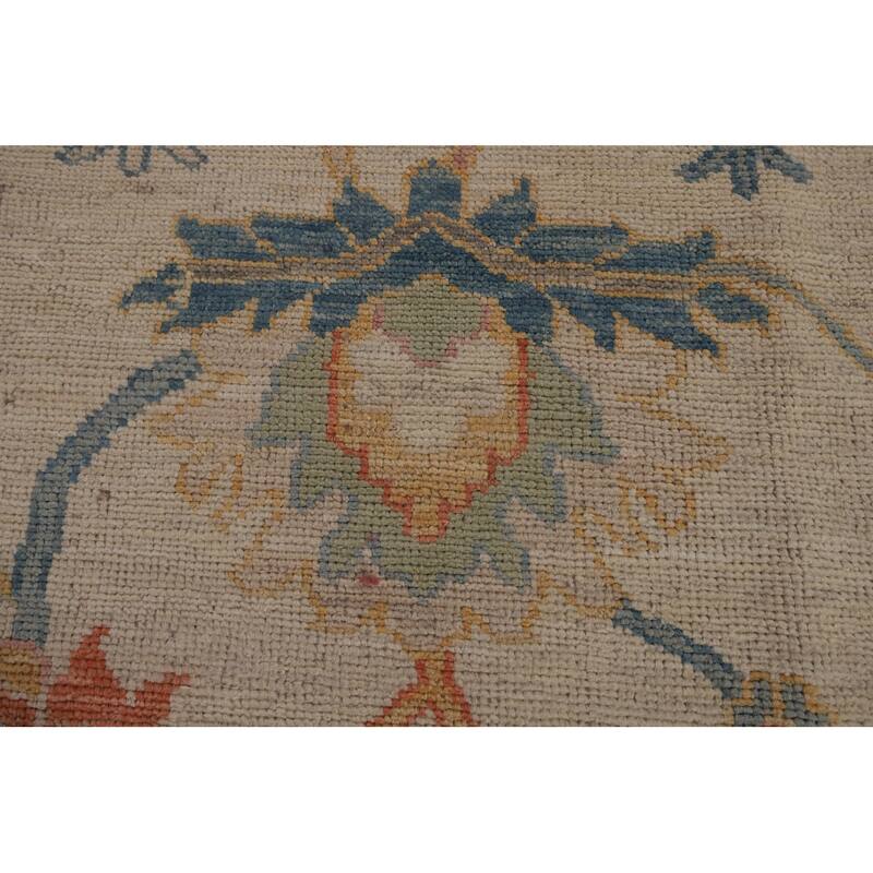 Oushak Turkish Area Rug Hand-Knotted Transitional Wool Carpet - 8'1"x 9'9"