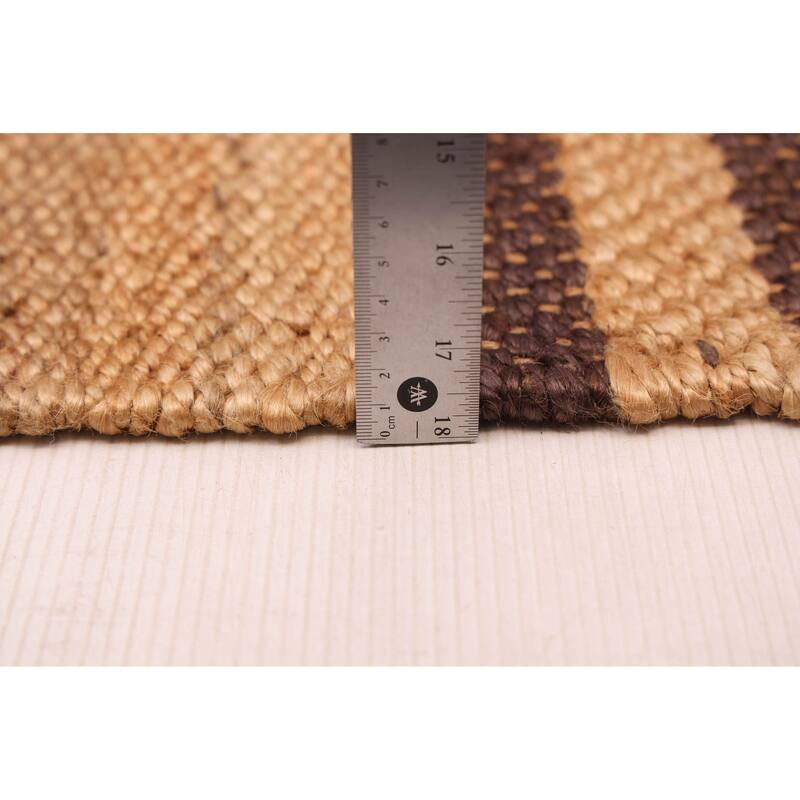 ECARPETGALLERY Flat-Weave Palas Denizli Tan Jute Kilim - 5'4 x 7'6