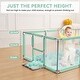 preview thumbnail 5 of 6, Infant 71"x48" 4-Panel Baby Playpen Foldable Playard with Basketball Hoop Green