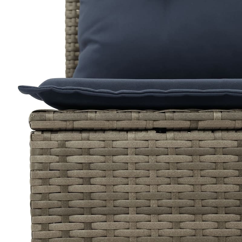 vidaXL Patio Sofa Set with Cushions Outdoor Conversation Furniture Poly Rattan - 24.4 x 24.4 x 27.2