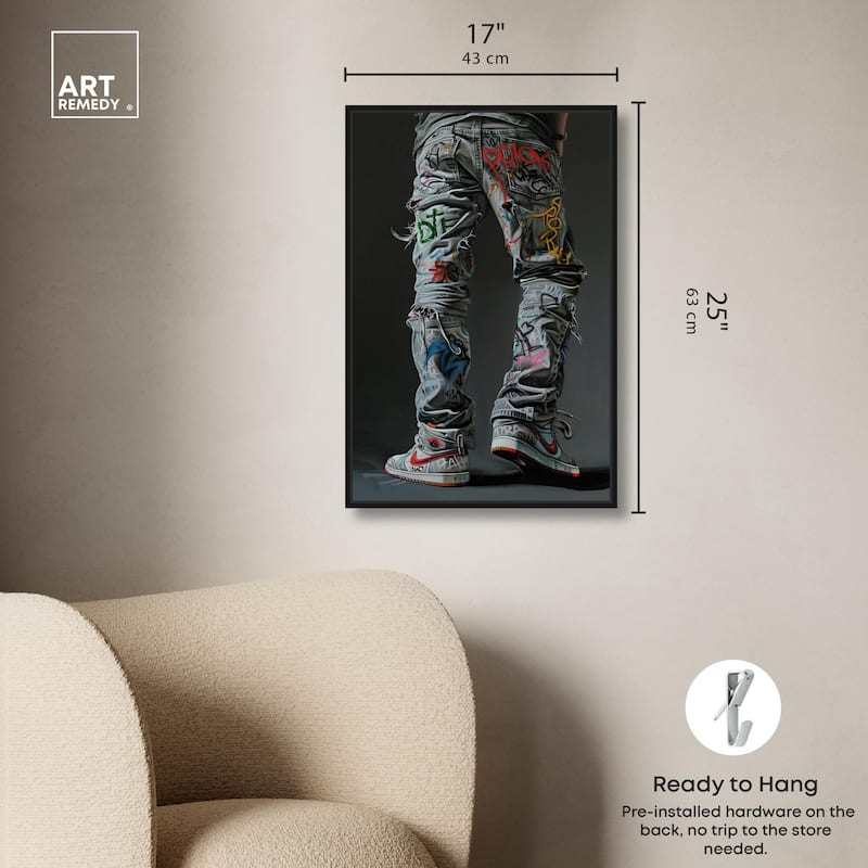 Graffiti Jeans and Sneakers Canvas by Art Remedy