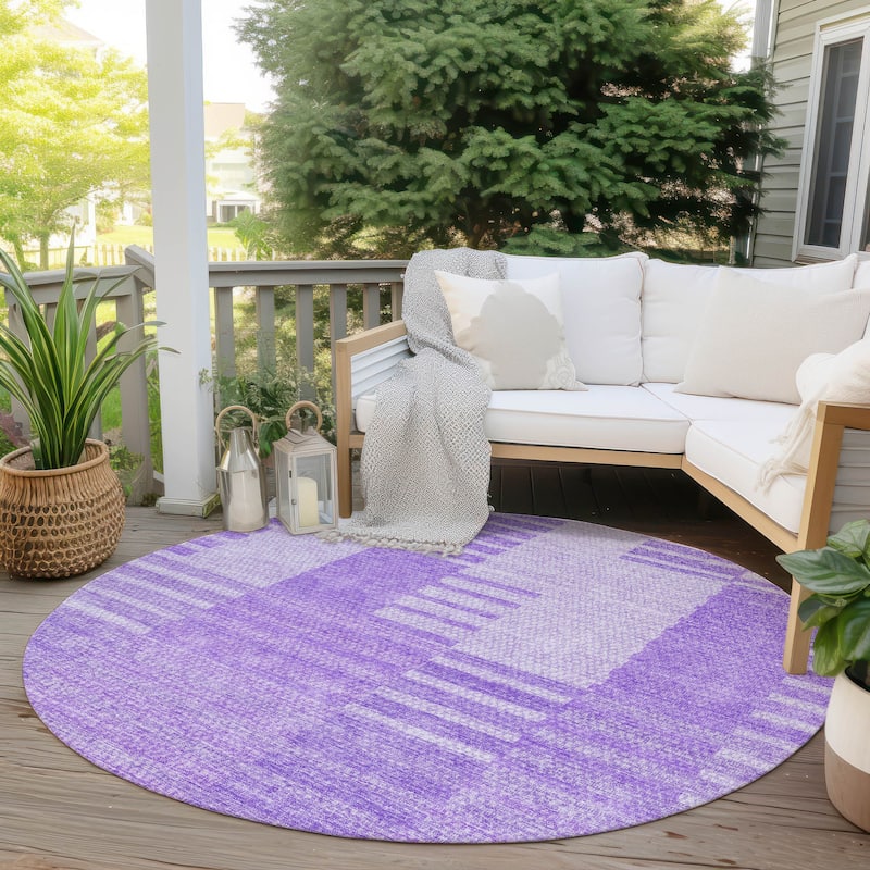 Machine Washable Indoor/ Outdoor Chantille Geometric Contemporary Rug