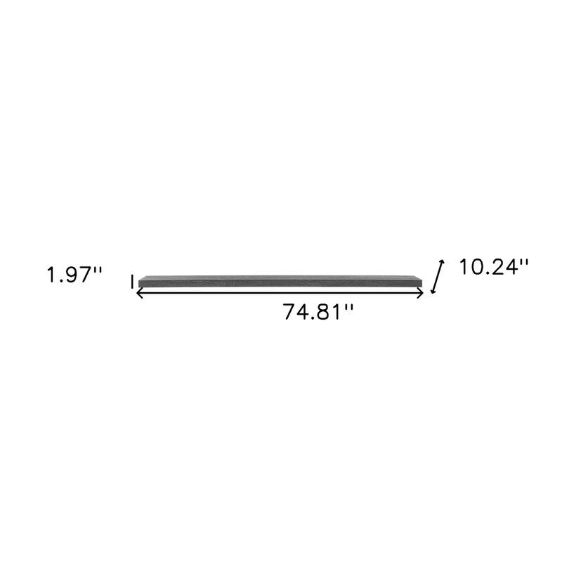 HomeRoots 75" Gray Wooden Wall Mounted Floating Shelf