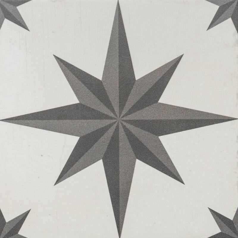 Astral 10x10 Grey Sun Matte Geometric Porcelain Tile - Floor, Wall, Backsplash