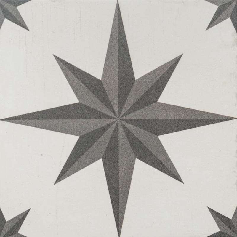 Astral 10x10 Grey Sun Matte Geometric Porcelain Tile - Floor, Wall, Backsplash - Case of 16 (11 Sq. ft.) - Grey Sun