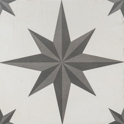 Astral 10x10 Grey Sun Matte Geometric Porcelain Tile - Floor, Wall, Backsplash
