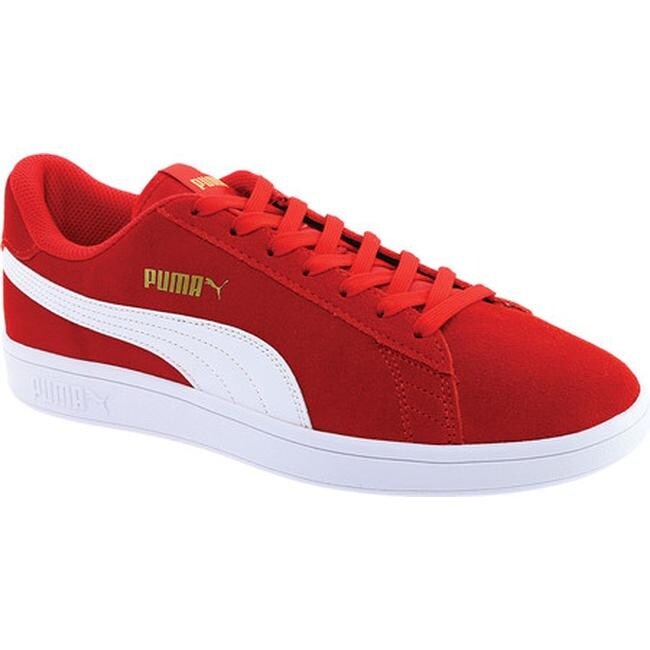 Shop Puma Smash V2 Sneaker High Risk Red Puma White Puma Team Gold