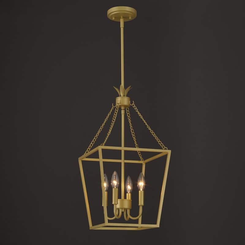 Acroma - 4 Light Dimmable Lantern Geometric Chandelier - N/A