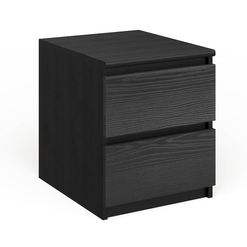 Porch & Den McKellingon Contemporary 2-drawer Nightstand - Black Woodgrain