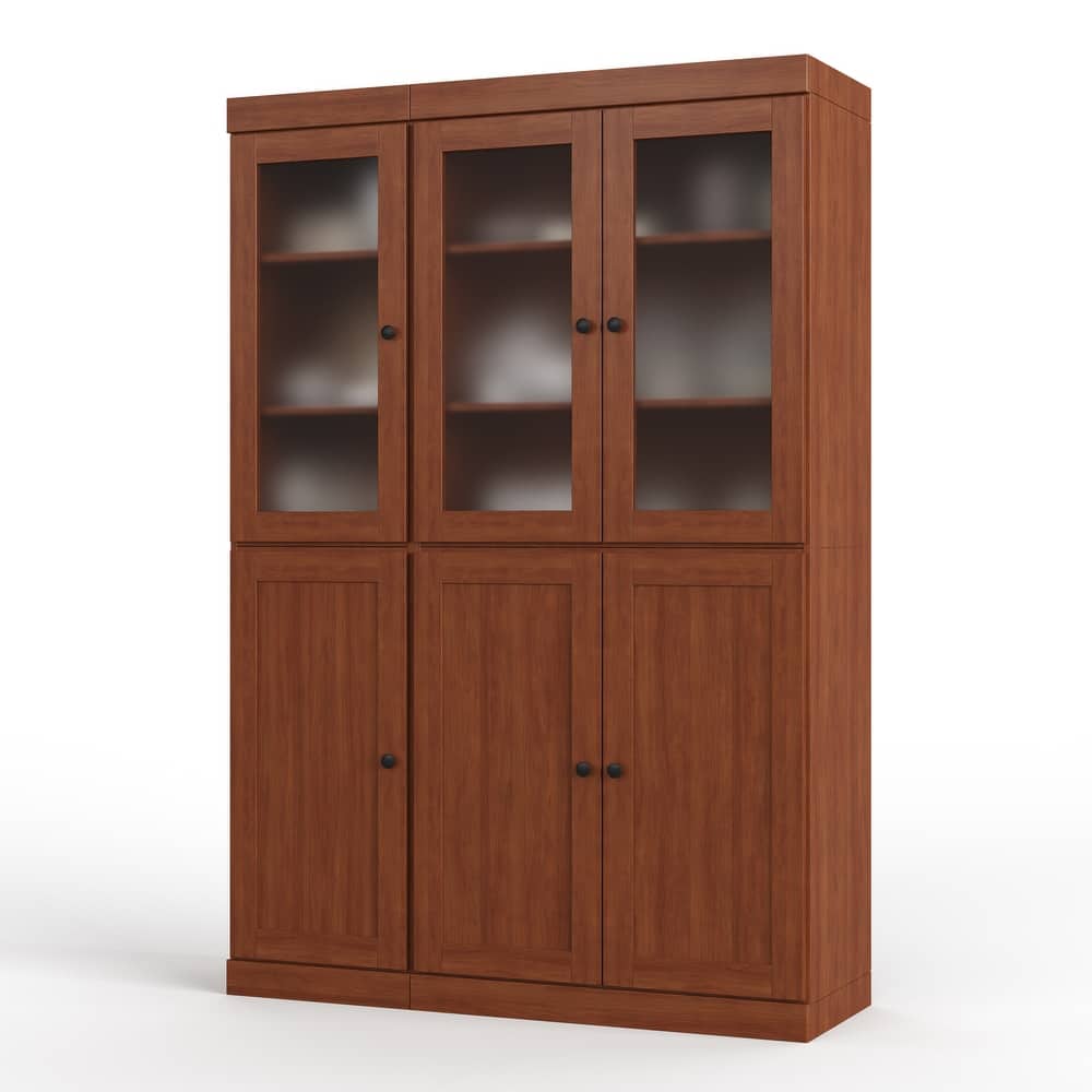 Palace Imports 100% Solid Wood 48.5" Pantry Cabinet with Frosted Glass, Shaker Doors and Adjustable Shelves
