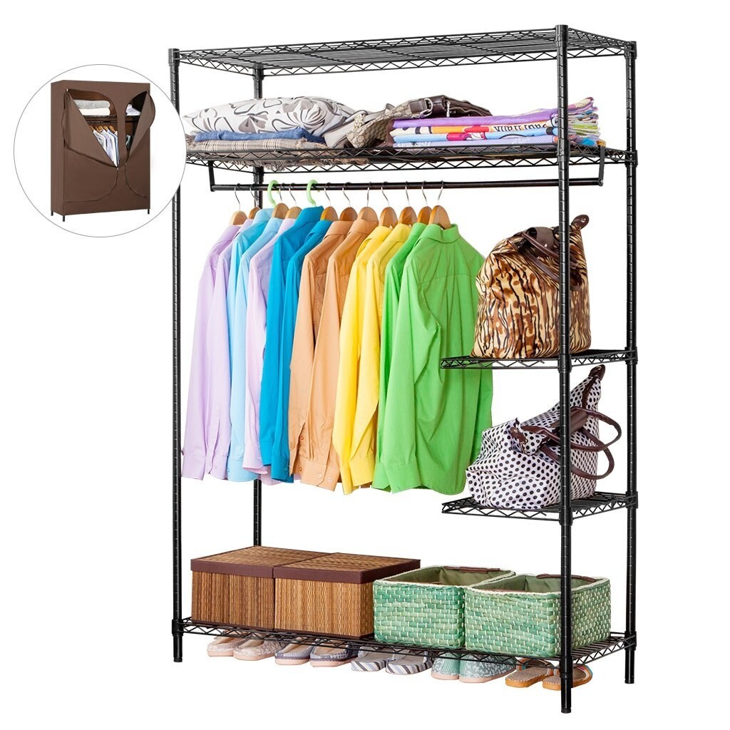 Langria heavy duty wire shelving garment rack clothes rack outlet