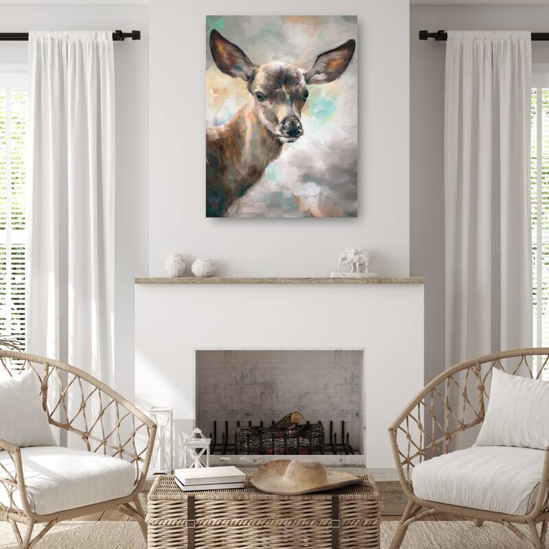 Deer Portrait By Studio Arts Canvas Art Print